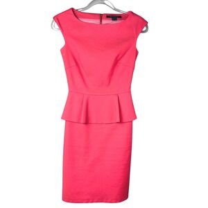 French Connection Womens Dress Size M Pink Sleeveless Peplum Sheath Midi‎
